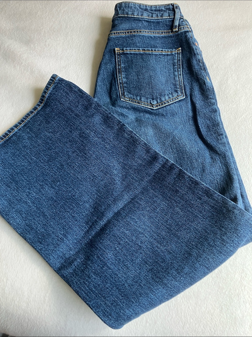 Treasure & Bond Wide-Leg Jeans in Dark Blue Denim